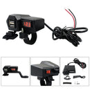 Motorcycle Handlebar Mirror 3.4A Dual USB Charger Adapter with Voltmeter