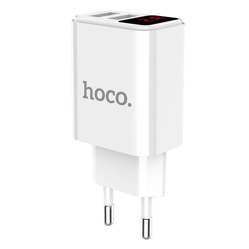 Hoco C63A Digital Display Dual USB 5V/2.1A Phone Charger Adapter EU Plug