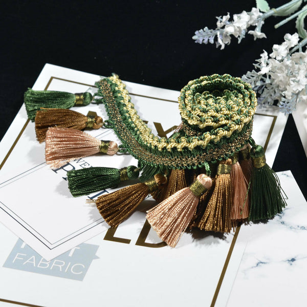 1 Yard Sewing Tassel Fringe Trim Stage Costume Clothing Accessories Green