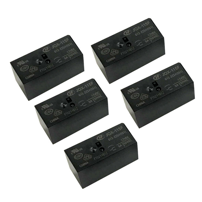 5 Pcs HF115F 12V-2C Mini Power Relay Relais PCB Type Modul Leistungsrelais