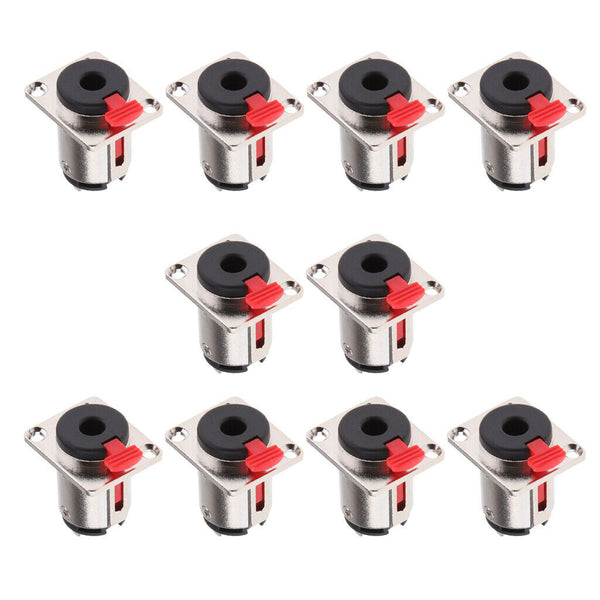 10pcs 1/4" TS TRS Stereo Female Panel Chassis Jack Micophone Metal Connector