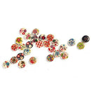 100pcs Colorful Multi-pattern Wooden Button 2 Holes Sewing Scrapbook Craft DIY