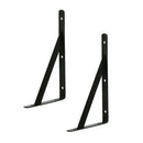 2-Piece Metal  L Shaped Wall Shelf Bracket Rack Support 400x250x3mm Black