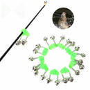 10Pcs Fishing Float Rod Bells Bells Alarm Ring Fishing Bite Rod Clip Green  C3E7