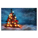 Christmas Tree Snowy Sky Wall Art Hanging Tapestry Dorm Bedspread Decor C