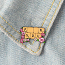 Creative Clothing Bags Women Men Metal Lapel Pin Flower Letter Drip Brooch