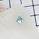 Antarctic iceberg brooch Enamel Pin buckle White Blue Metal Snow MountainBroocME
