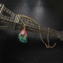 Crystal Chakra Natural Rainbow Stone Necklace Rock Chain Quartz Pendant Jewelry