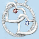 Double Heart Pendant Necklace Crystal Rhinestone Fashion Jewelry Girl Women A6E6
