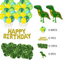 55Pcs Dinosaur Theme Party Set Birthday Letter Flag Turtle Back Leaf Dinosa