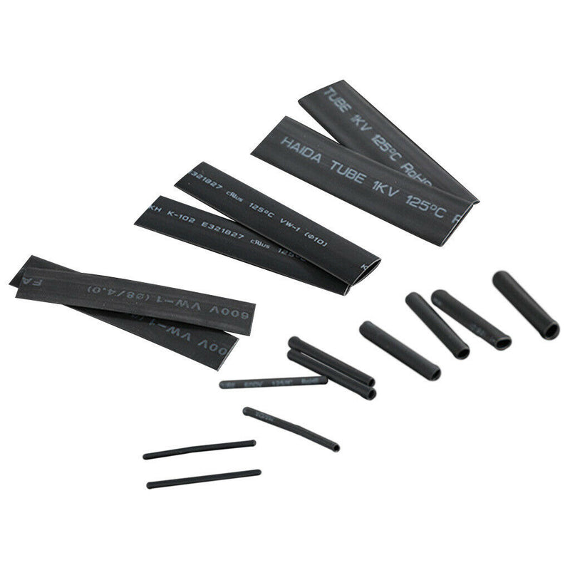 328x Black Weatherproof 2:1  Shrink Sleeving Tubing Tube Assortment Kit