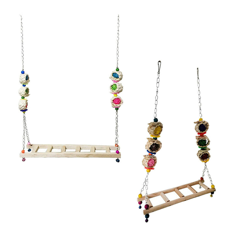 2pcs Chicken Ladder Wooden Parrots Perch Stand Rooster Large Birds Budgie