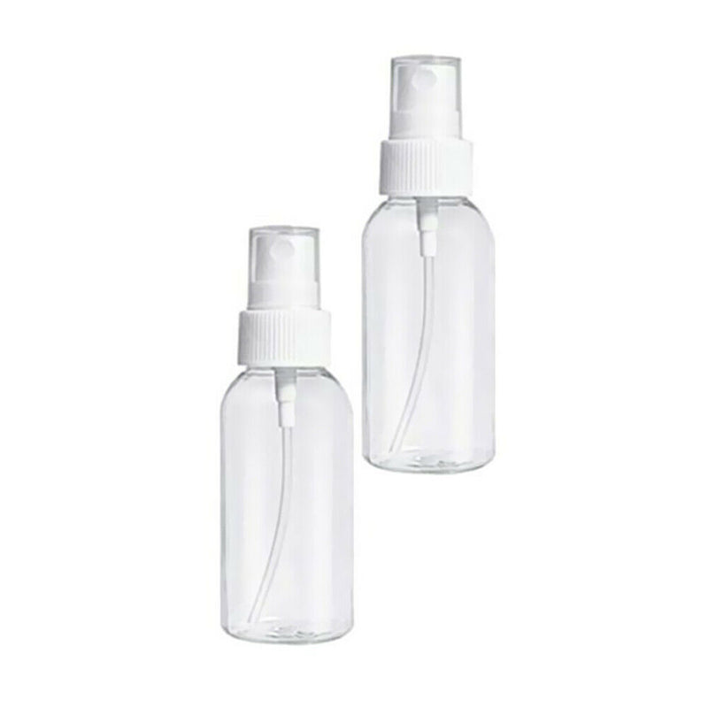 2pcs 50ml Portable Transparent Empty Mini Refillable Cosmetic Spray Bottles