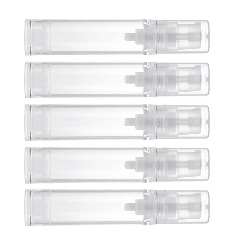 5pcs Empty Airless Pump Bottle 10ML Refillable Air Pump Bottles Travel Fine Mist