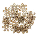 20pcs Unpainted Hollow Flower Shape Unfinished Wooden Slices DIY Crafts 35mm