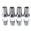 4pc TR413 Chrome Car Truck Tire Wheel Tyre Valve Stem Hex Cap W/ Sleeve Cover