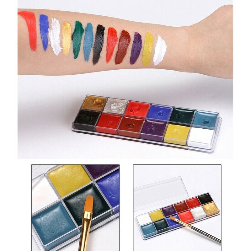 12 Color Face Body Art Painting Body Paint Oil Painting Tattoo Makeup Cosme I3I2