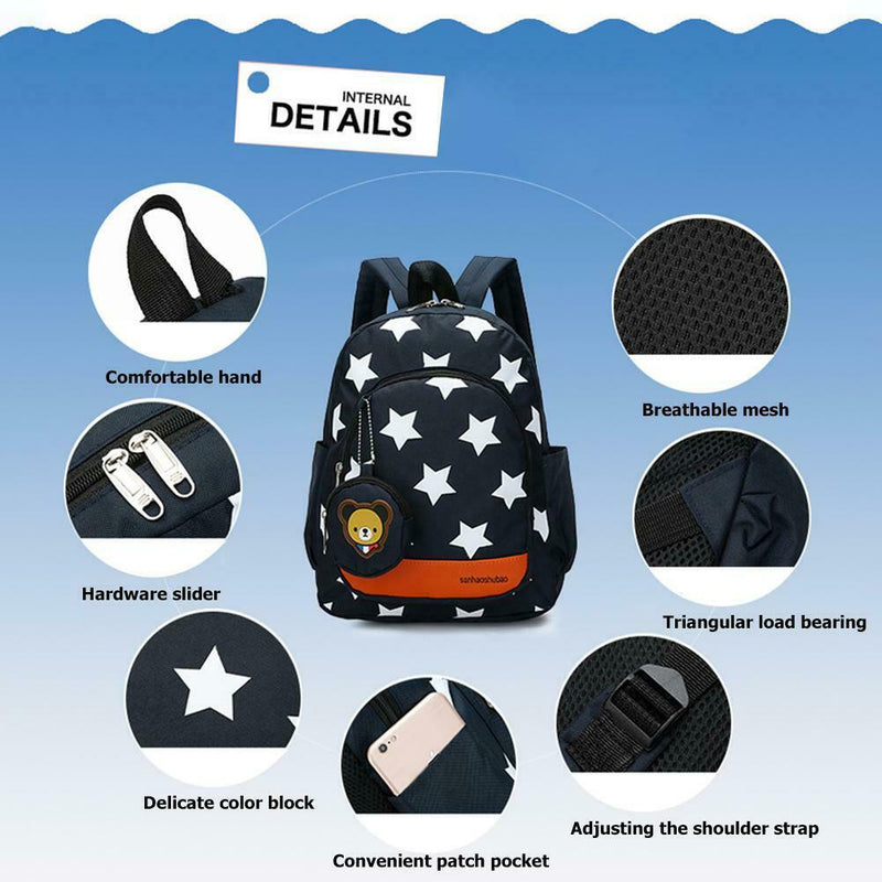 Women Canvas Backpack Teenager Girls Schoolbag Large Knapsack (Navy Blue)