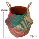 Decorative Folding Willow Basket Double Handles Flowerpot Vase Planter Holder