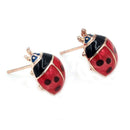Cute Insert Earrings Exquisite Paint Stud Earrings Red Oil Ladybug Ear Studs  Z