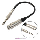 3P XLR Female Jack to 1/4" 6.35mm Male Plug Mono Microphone Adapter Cable