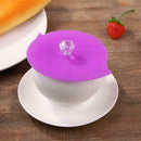 Leaf Shape Silicone Cup Cover Heat Resistant Cap Leakproof Cup Lid (Purple) A