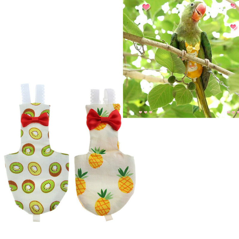 2 Pieces Birds Reusable Nappies Pocket Kiwi Fruit and Pineapple Pattern Cloth
