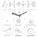 Magnet multi-function drawing ruler compass creative pattern measuring tool
