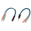 2pcs/Set 3.5mm Male to Female 1 to 2 Plugs Y Splitter Cord for Laptop Cellphone
