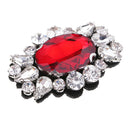 Beaded Rhinestones Eye Shape Patch Applique Sew on Garment Bag Decor Red