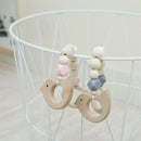 Ins Nordic Style Wooden Beads Ornament Kids Toys For Baby Elephant Shaped W