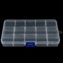 15 COMPARTMENT CLEAR PLASTIC TACKLE BOX Fly Fising LURE Tool Case TO