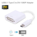 Type C USB 3.1 Male to DVI 1080P Portable Extended Power Adapter Cable