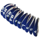 10Pcs Golf Head Cover Club Iron HeadCovers Protect Neoprene Deco set