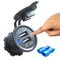 4.2A Car Motorcycle Dual USB Charger Socket Waterproof Touch Switch Power Outlet