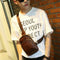Men's PU Leather Chest Cycle Sling Pack Satchel Shoulder Bag Small Day Pack T9Q8