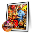Fireman Uniform DIY Full Drill Round Diamond Painting Mosaic Picture Kit