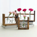 Hanging Glass Vase Landscape Terrarium With Wooden Stand Decor 2 Bottle