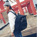 Lovely Cat Backpack Casual Canvas Backpacks School Bag Women Cute Rucksack