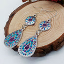Bohemia National Style Colorful Water Drop Ear Drop Earrings