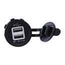 Motorcycle Car Marine Mini Dual USB Charger Adapter Socket Power Outlet LED
