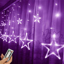 LED Star String Lights Christmas Curtain Lamps Home Room Party Decoration A