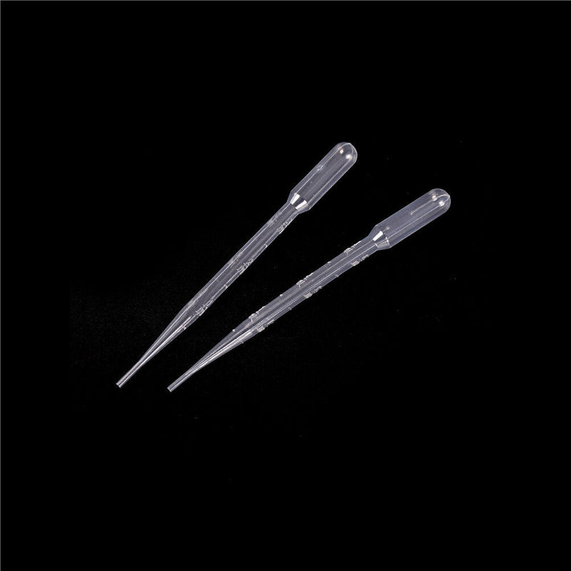 100Pcs 2ml Clear Plastic Eye Dropper Set Liquid Transfer Graduated Pipettes  ASE