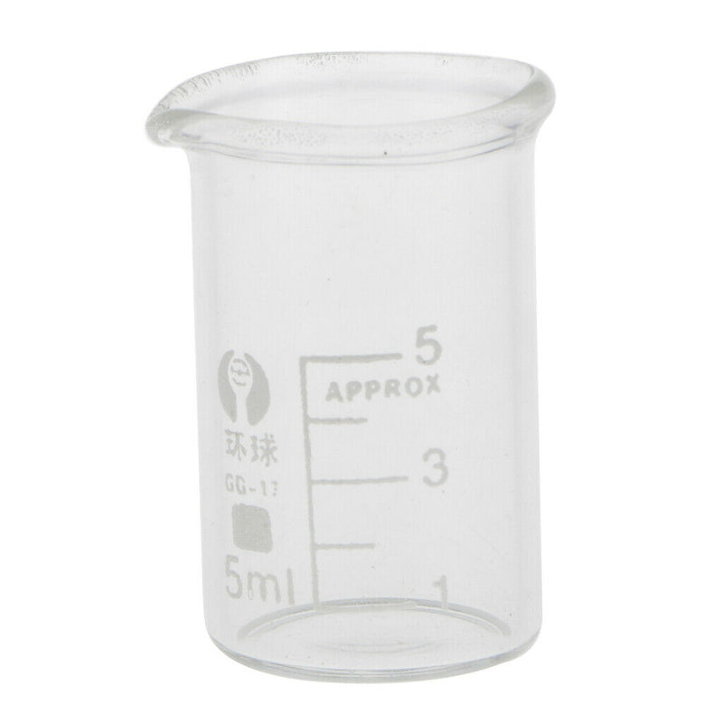 5ml Laboratory Borosilicate Glass Beaker Measuring Cup Lab Glassware