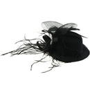 Women Barrette Strass spring Burlesque Punk Mini Hat black W5G5
