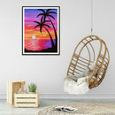 5D DIY Full Drill Diamond Painting Beach Tree Embroidery Mosaic Kit (W1282)