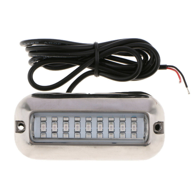 2pcs 27 LED Stainless Steel Underwater Marine Boat Transom Fishing Lights Green