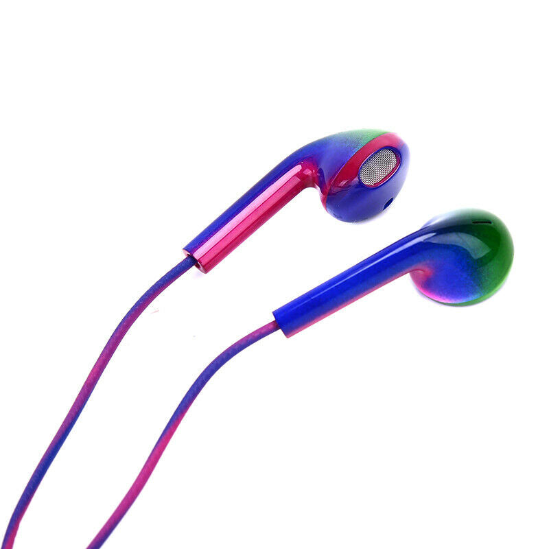 3.5mm Wired In-Earphone Fashion Gradient Music Earbuds Stereo Earphone  Heads&+