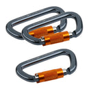 3x D Ring Aluminium Carabiner Auto Locking Spring Gate Keychain for Hiking