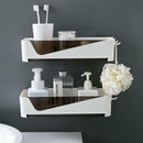 Perforated Storage Rack Shelf Wall-mounted Supplies For Home Bathroom Sink White